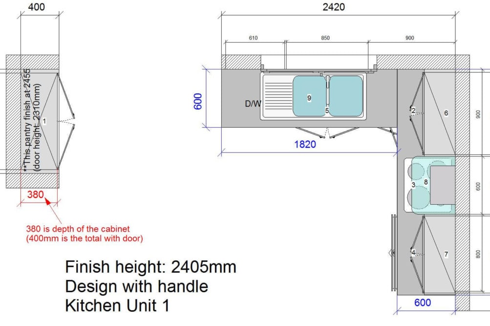 Kitchen U1 Floor Plan Stone