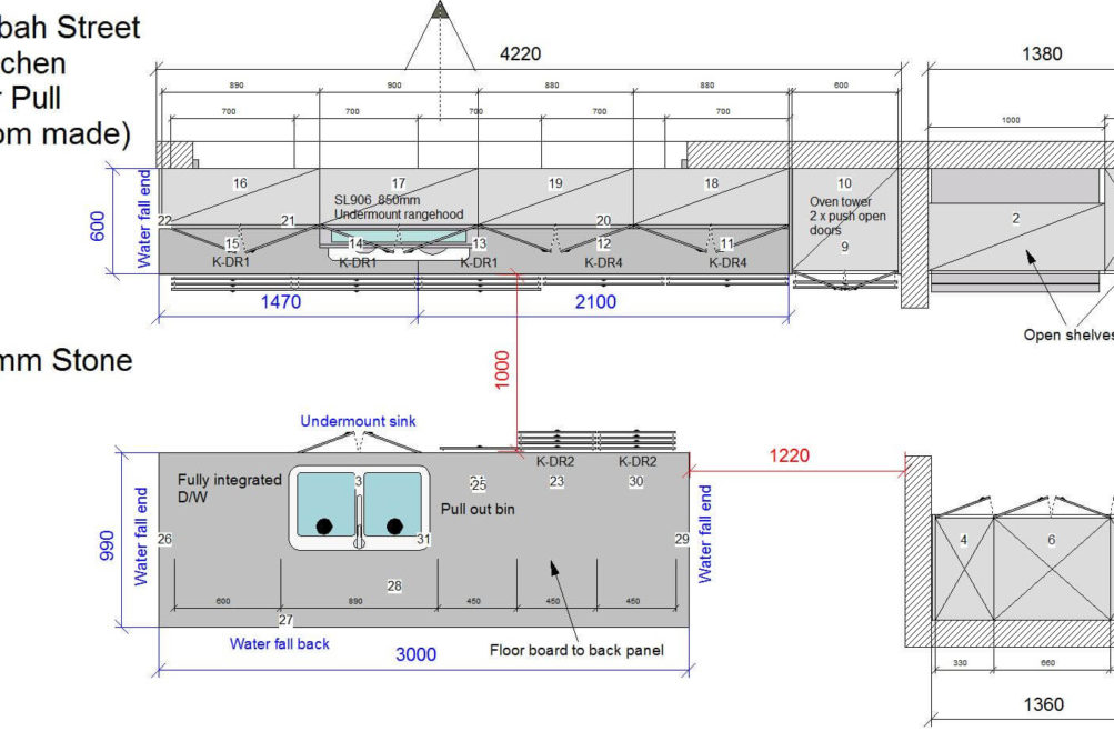 U1 Kitchen Floor Plan Stone