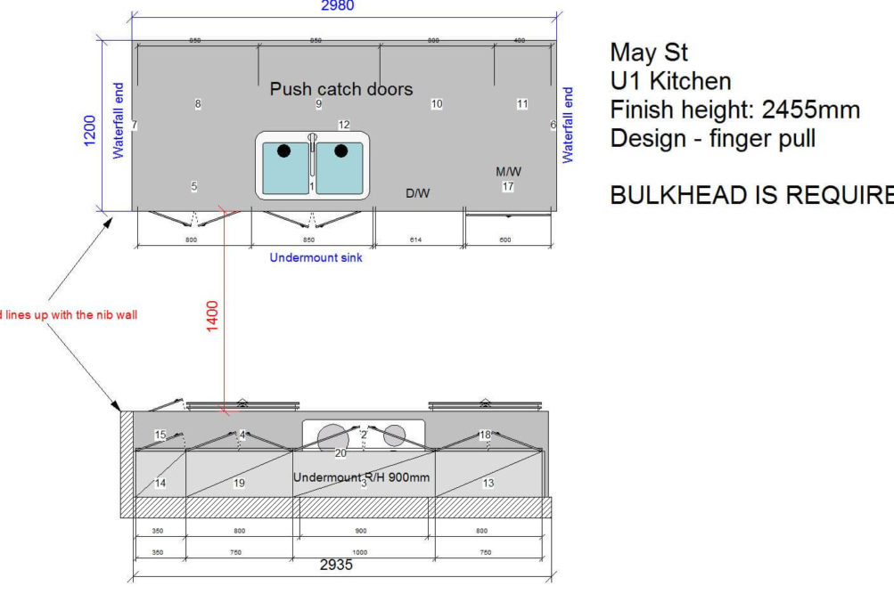 U1 Kitchen Floor Plan Stone