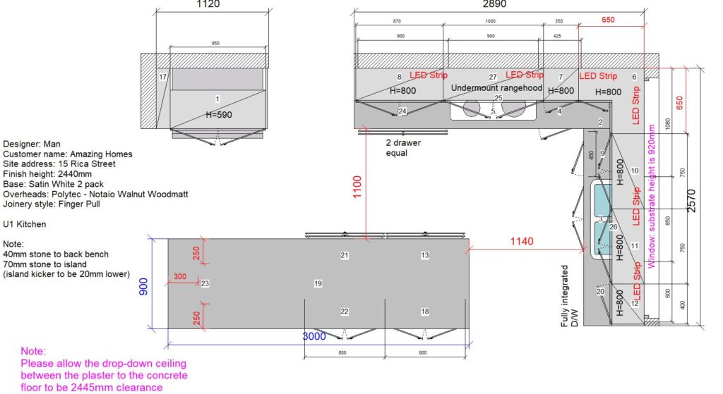 U1 Kitchen Floor Plan Stone